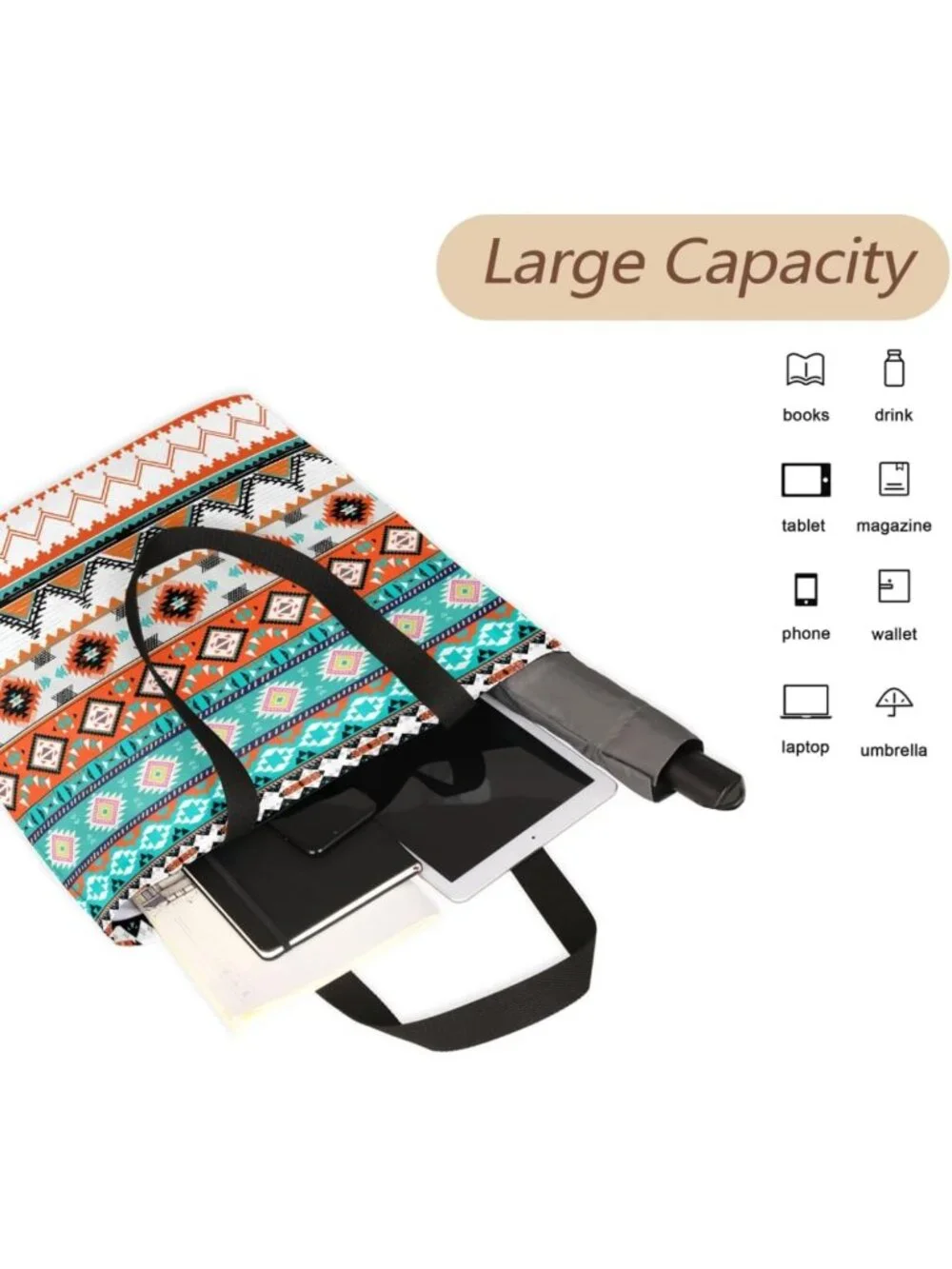 Stylish Canvas Tote Bag for Women - Casual Grocery Shopping & Everyday Use